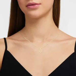 Cubic Zirconia 14K Gold Filled Delicate Heart Pendant Necklace Set