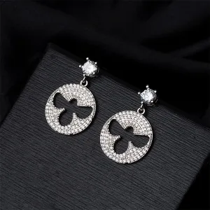 Cubic Zirconia & Silver-Plated Bee Drop Earrings