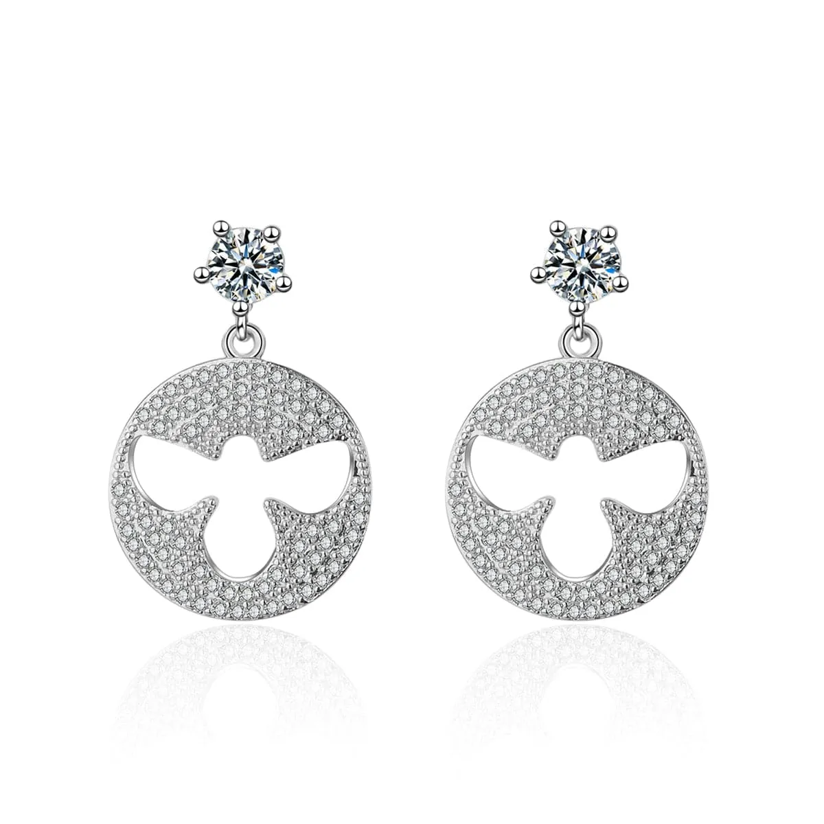 Cubic Zirconia & Silver-Plated Bee Drop Earrings