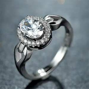 Cubic Zirconia & Sterling Silver Hola Adjustable Ring