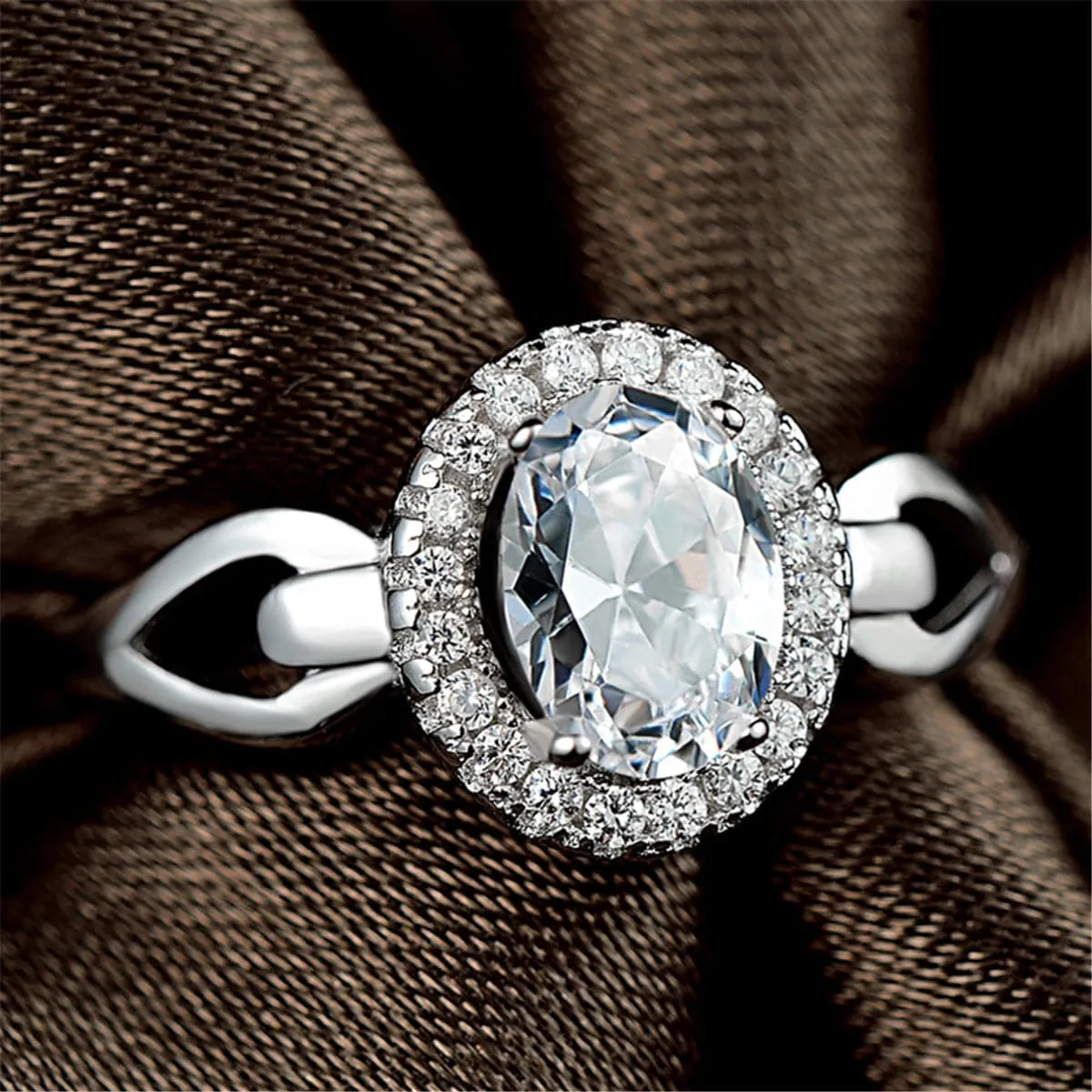Cubic Zirconia & Sterling Silver Hola Adjustable Ring