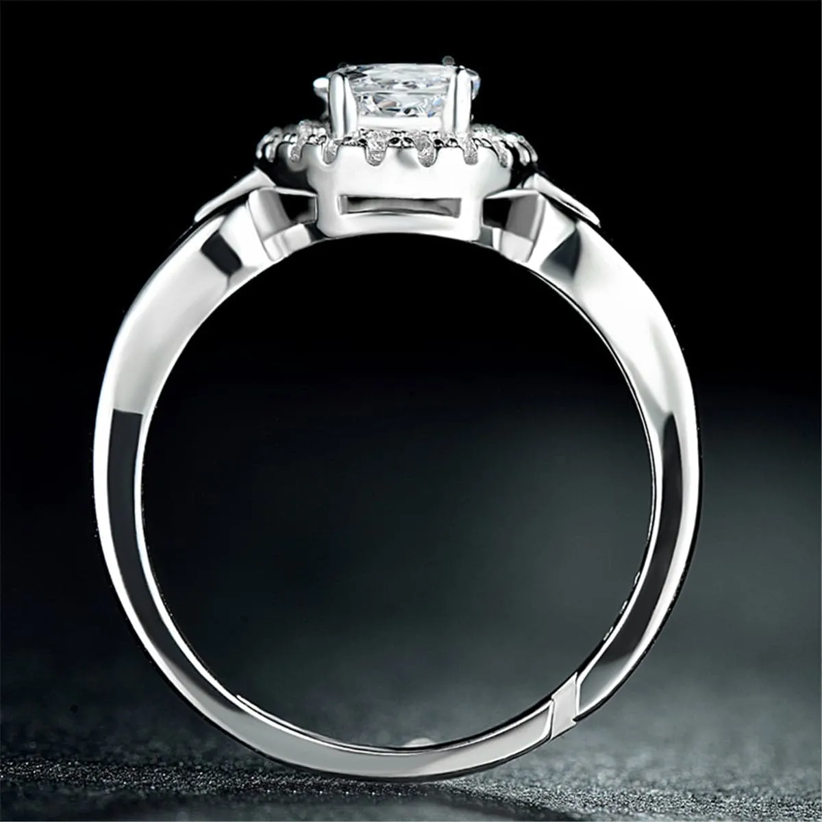 Cubic Zirconia & Sterling Silver Hola Adjustable Ring