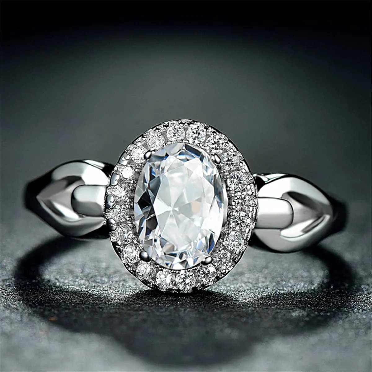 Cubic Zirconia & Sterling Silver Hola Adjustable Ring