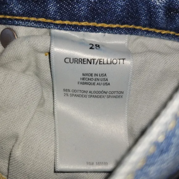 Current/Elliott | Women's Straight Leg Cotton Light Blue Jeans - Size 28