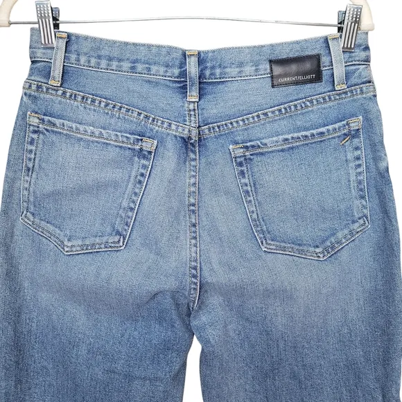 Current/Elliott | Women's Straight Leg Cotton Light Blue Jeans - Size 28
