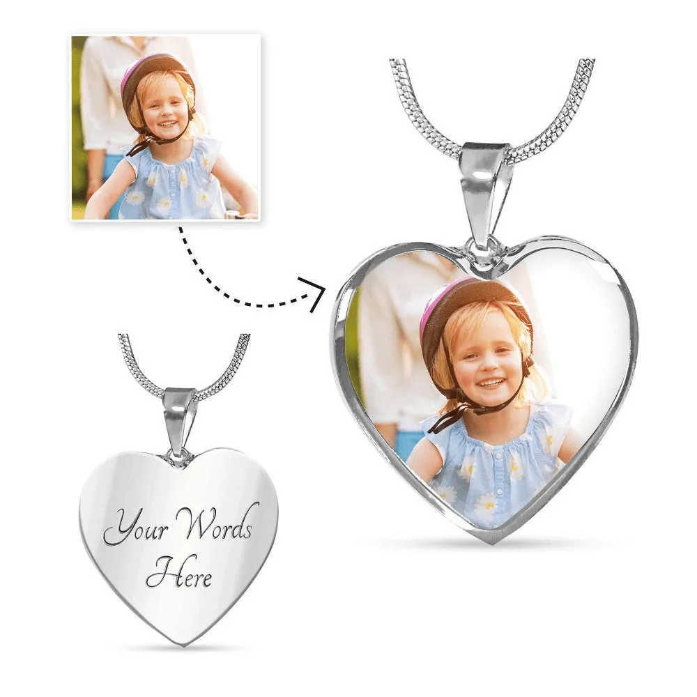 Custom Photo Heart Pendant Necklace