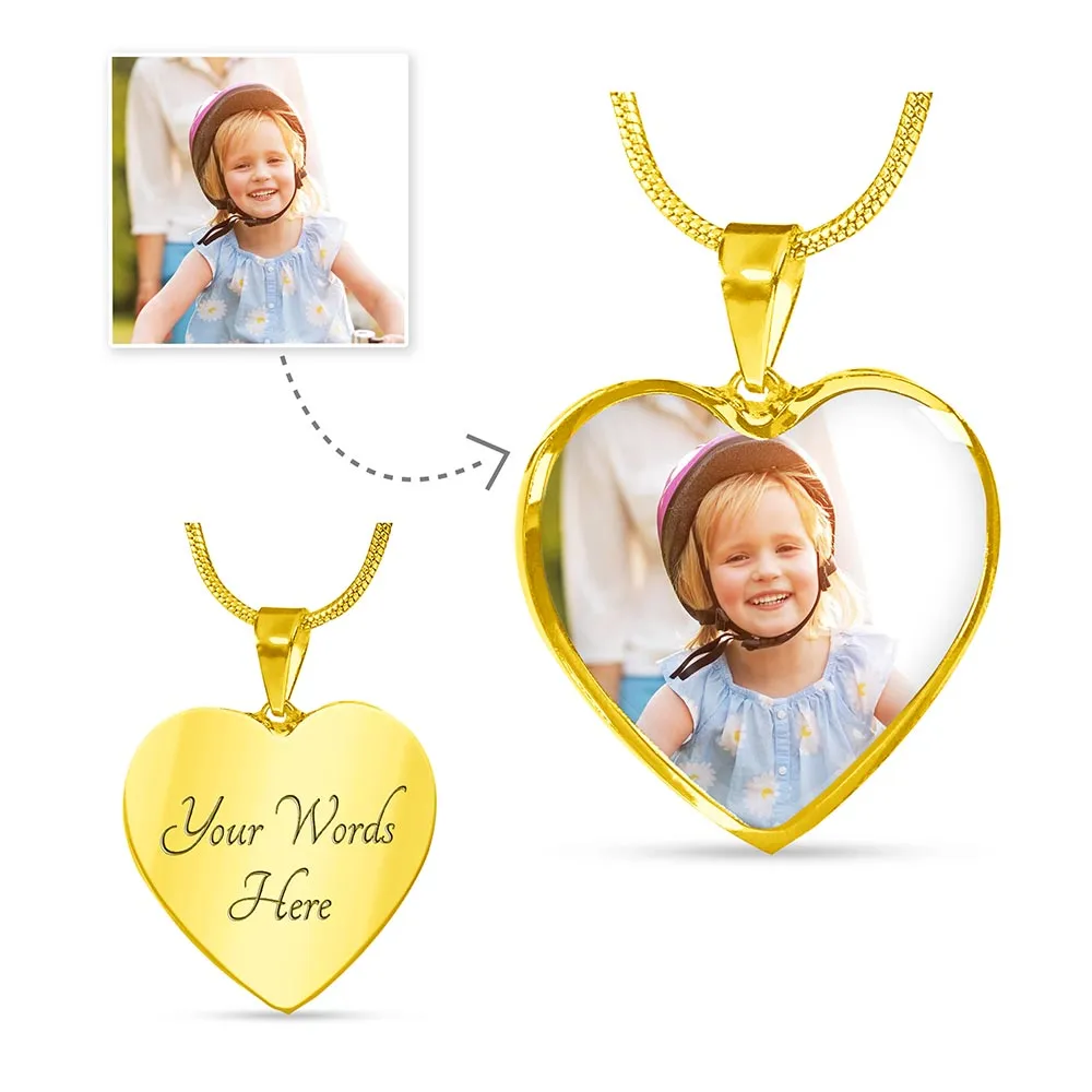 Custom Photo Heart Pendant Necklace