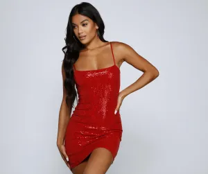 Daring Diva Stylish Sequin Mini Dress