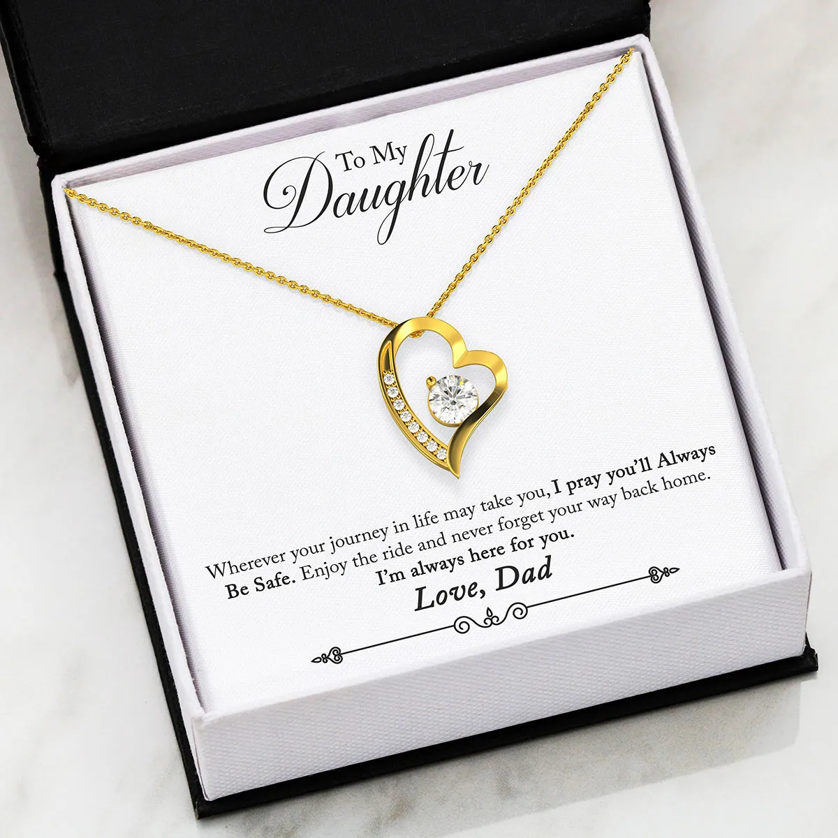 Daughter Safe Journey In Life Dad Necklace