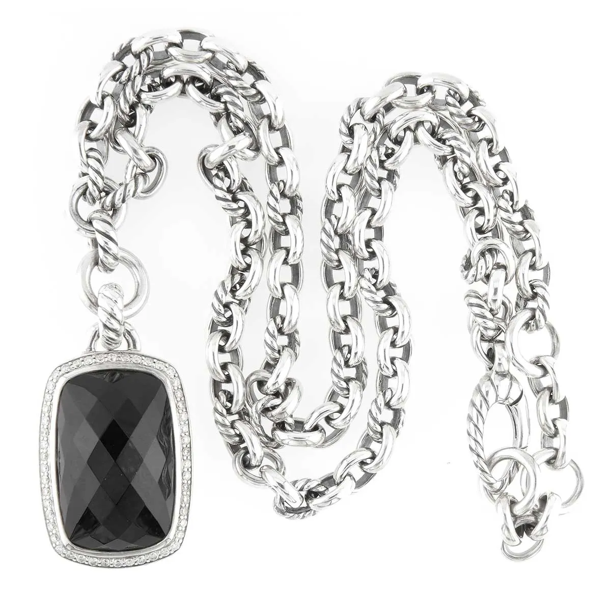 David Yurman Albion Pendant with Black Onyx & Diamonds