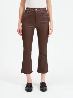Daze Shy Girl High Rise Crop Flare - Coated Espresso