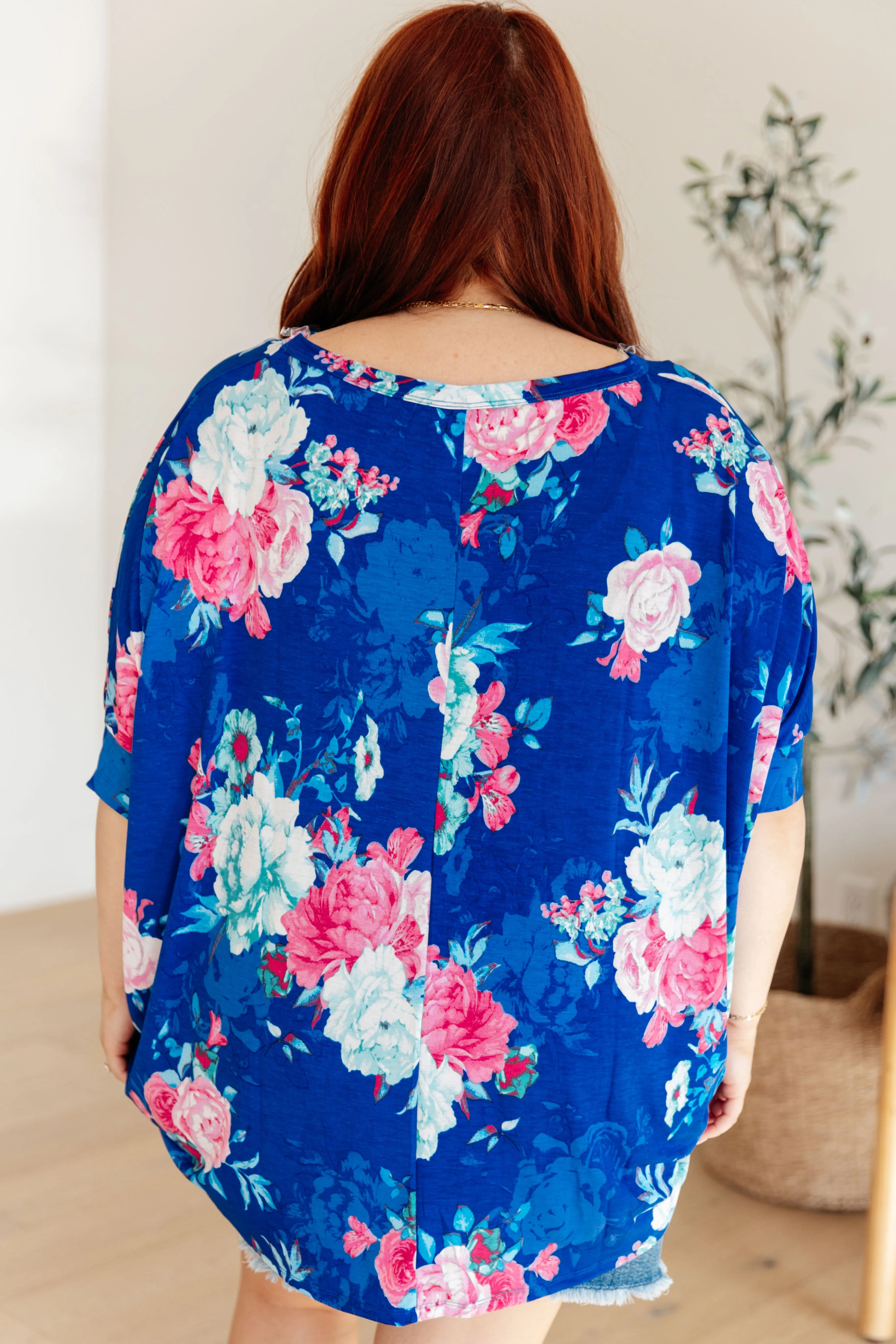 Dear Scarlett Royal and Pink Floral Essential Blouse
