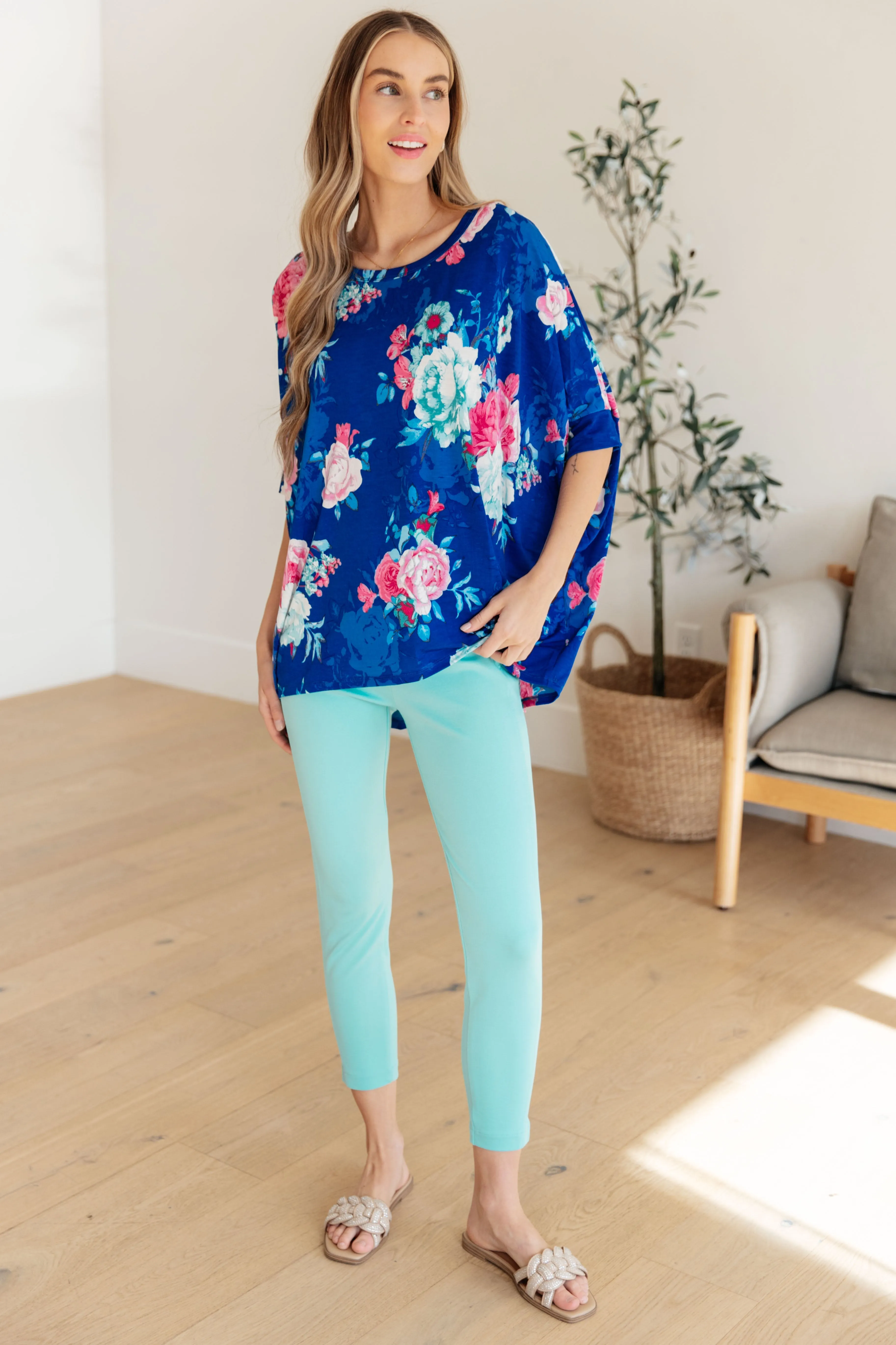 Dear Scarlett Royal and Pink Floral Essential Blouse