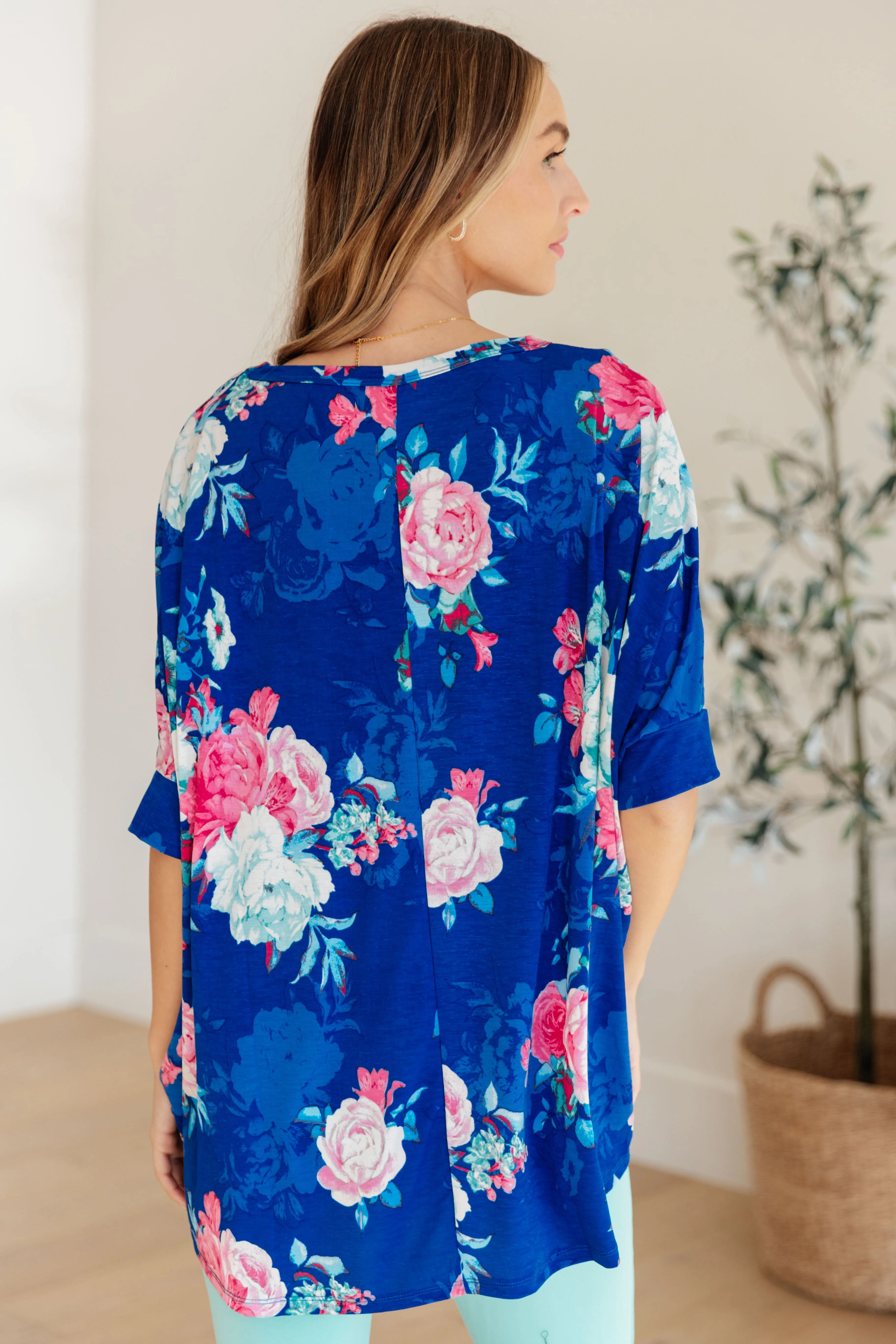 Dear Scarlett Royal and Pink Floral Essential Blouse