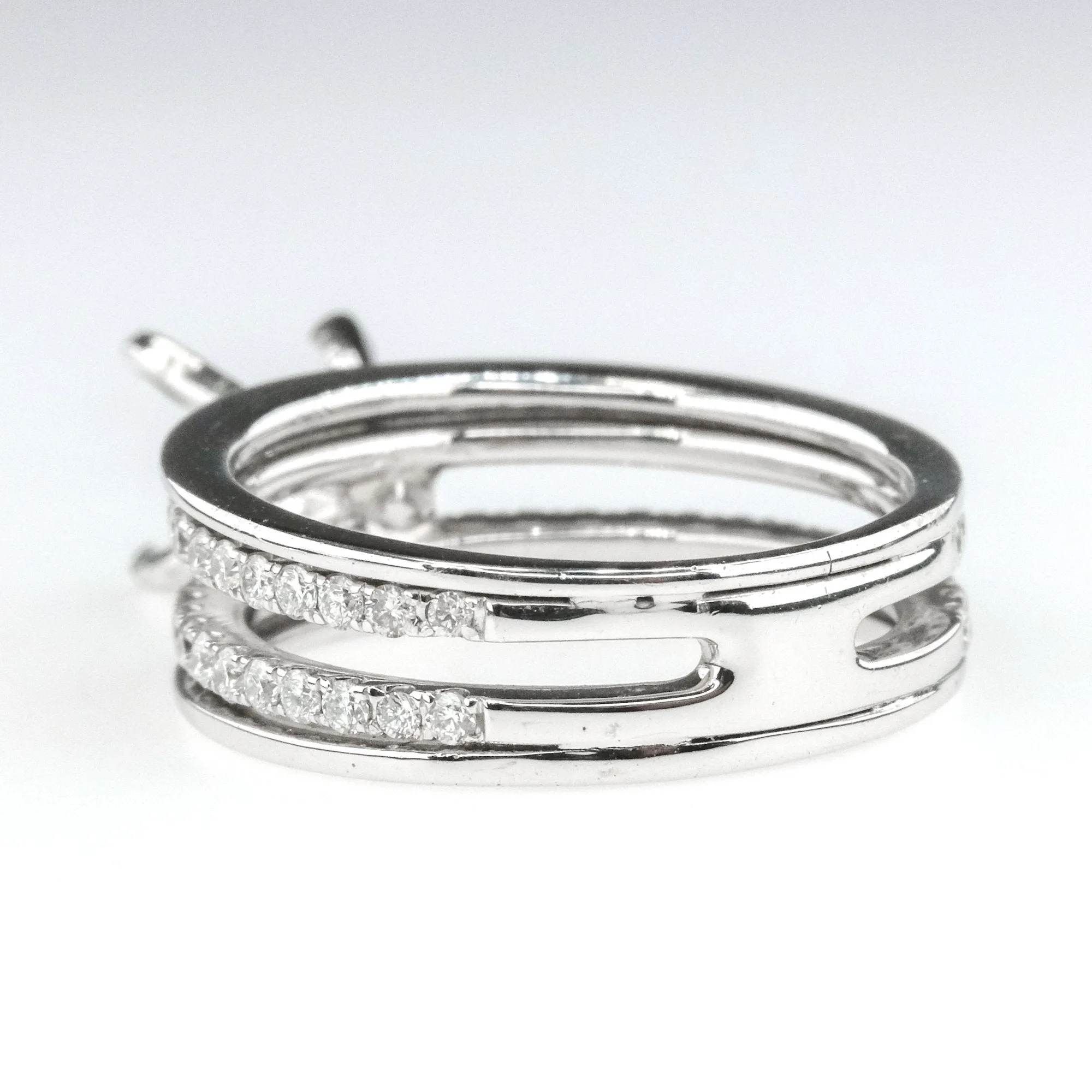 Demarco 1.20ctw Diamond Accented Semi Mount Engagement Ring in 18K White Gold