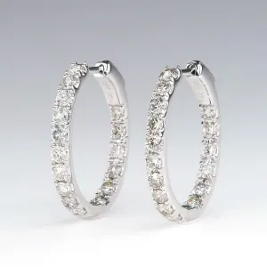Diamond 2.00ctw Inside Out Hoop Earrings in 14K White Gold