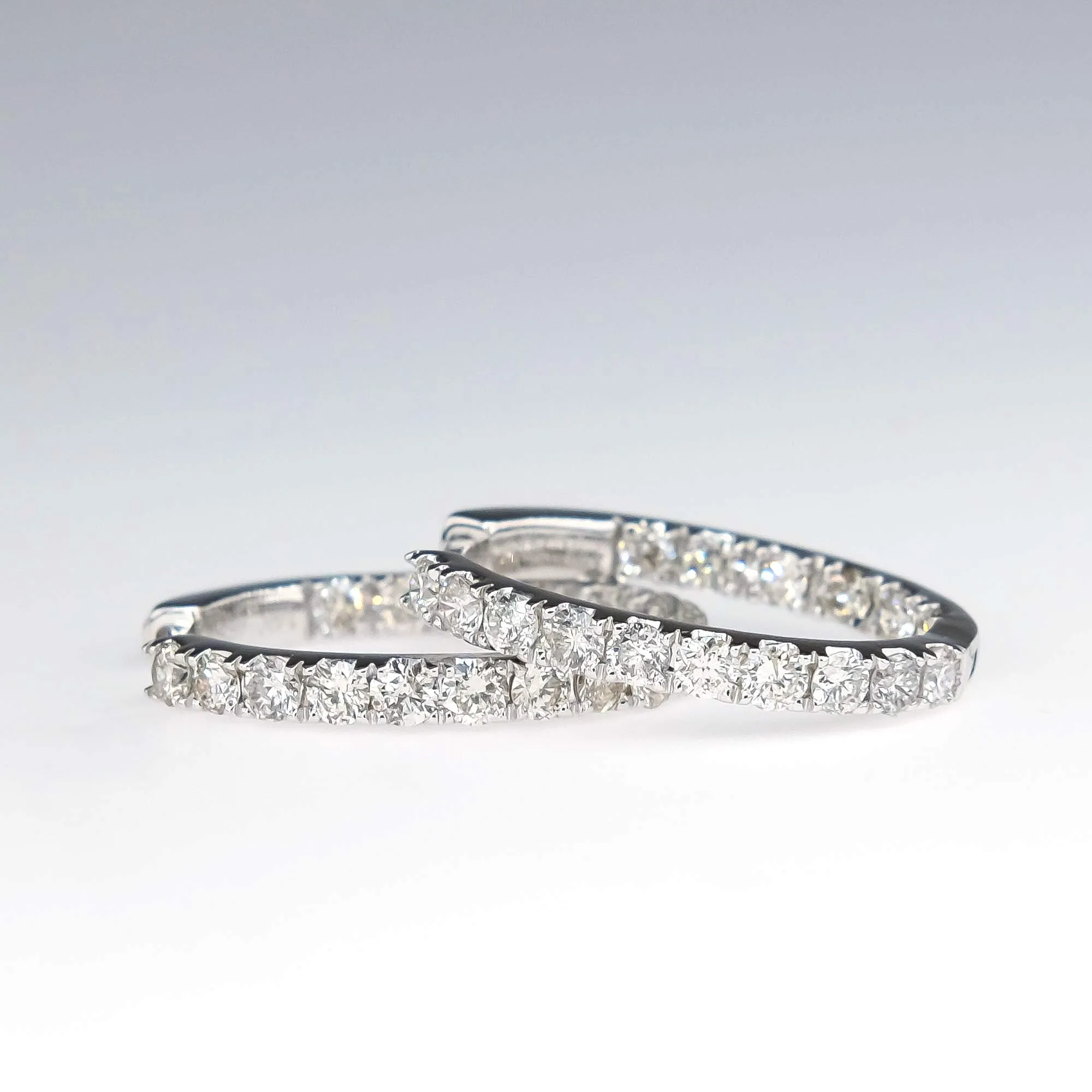 Diamond 2.00ctw Inside Out Hoop Earrings in 14K White Gold