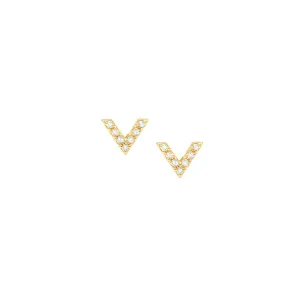Diamond Dagger Studs | Yellow Gold