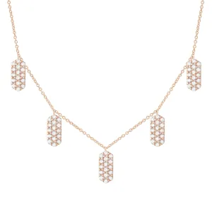 Diamond Five Marquis Charm Necklace | Rose Gold