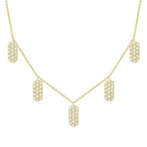 Diamond Five Marquis Charm Necklace | Yellow Gold
