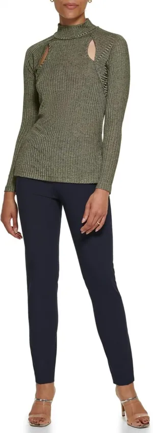 DKNY Women's Basic Essential Long Sleeve Knit Top UH2TG159