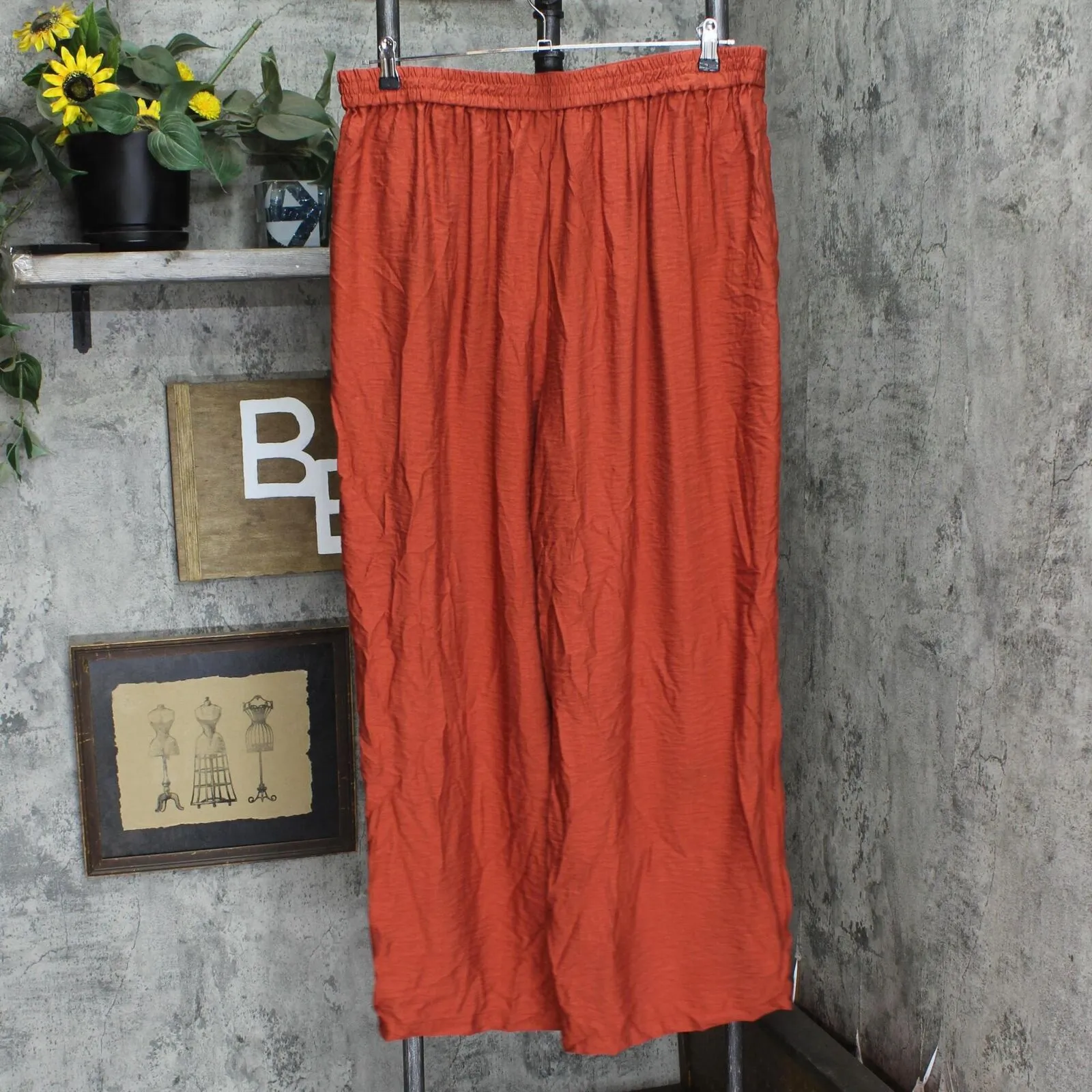 DKNY Women's Pull-On Drawstring Pants P3EKTS98 Red Ochre XL