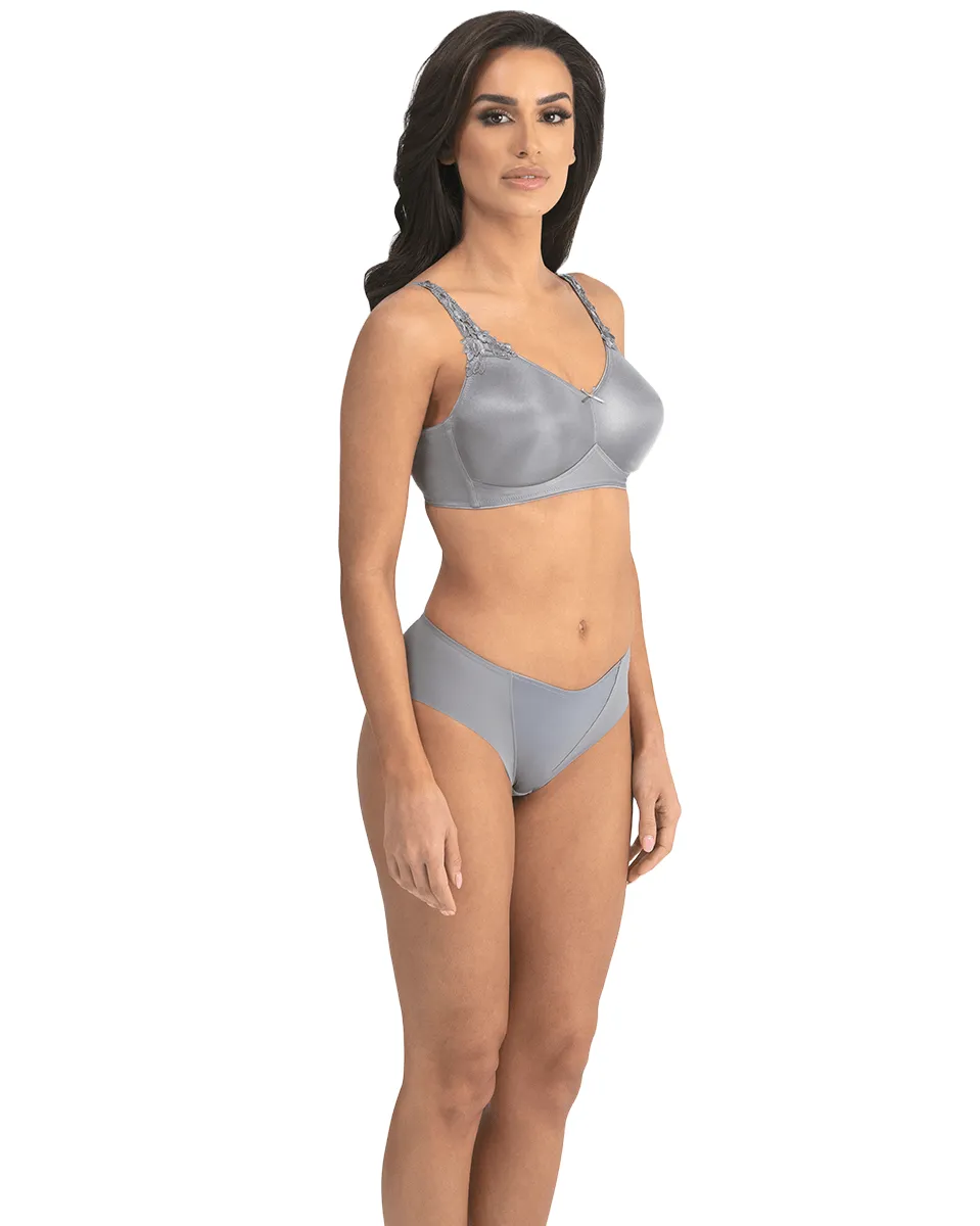 Dominique Jilian Wire Free Minimizer Bra - Grey Smoke/Stone Blue