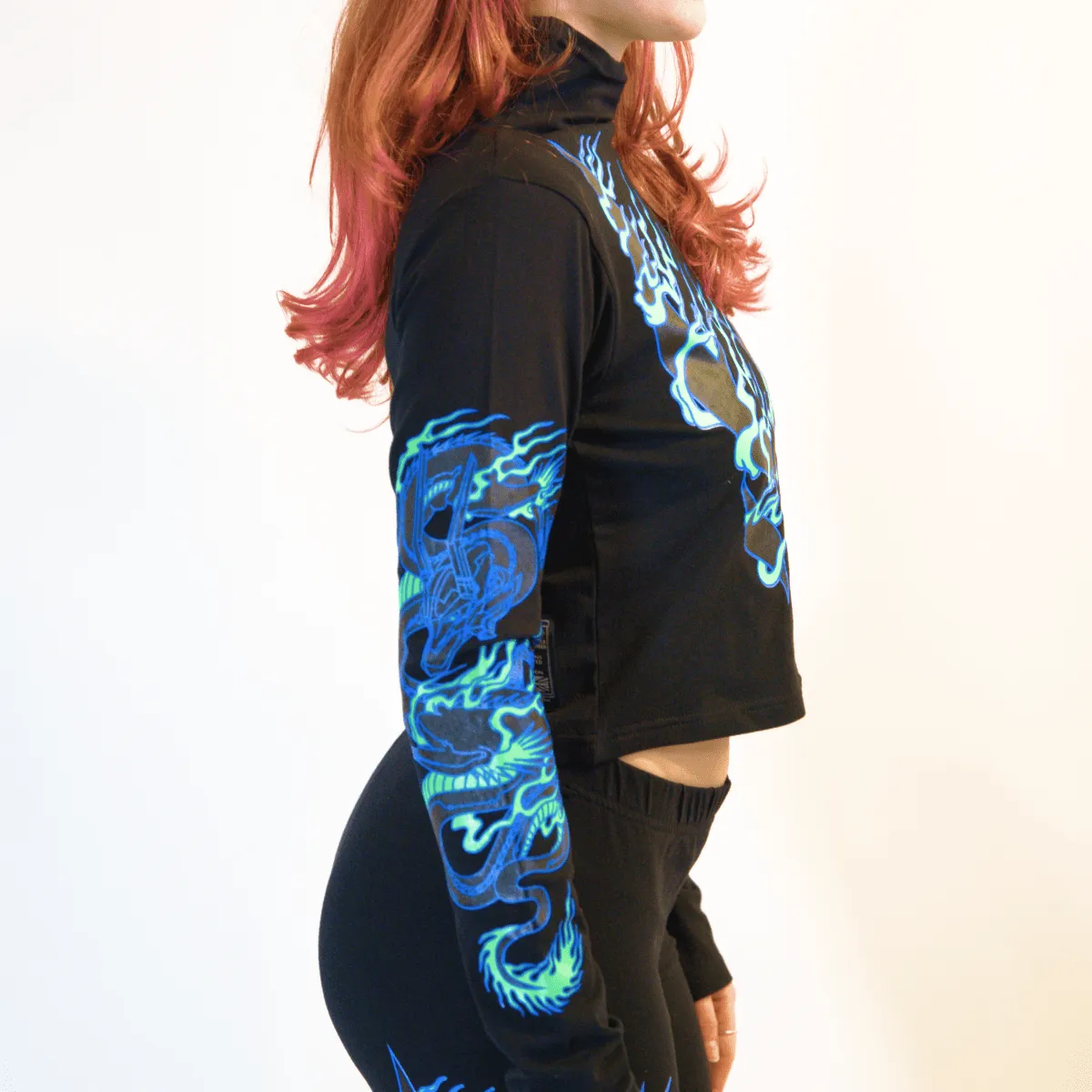 DRAGONITE HIGH NECK LONG SLEEVE TOP BLACK