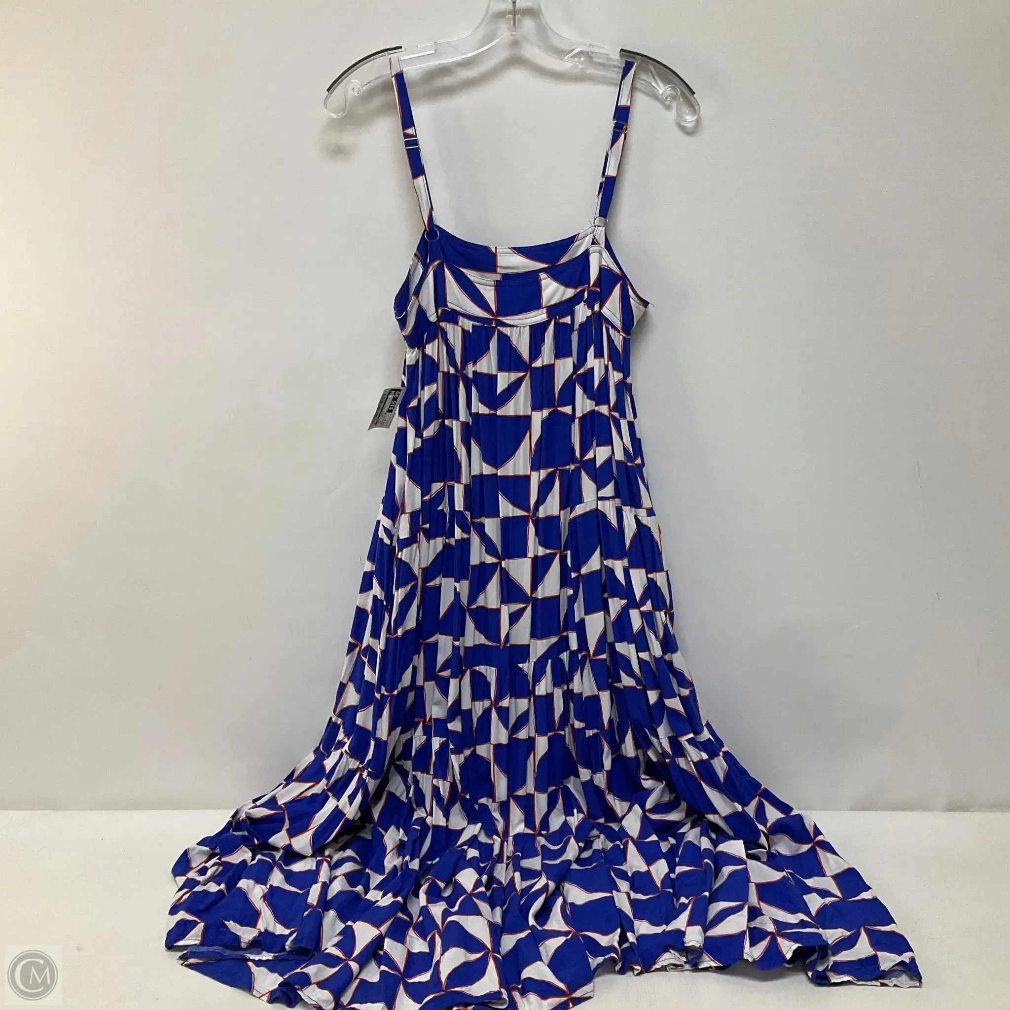 Dress Casual Maxi By Cmc In Blue & White, Size: S
