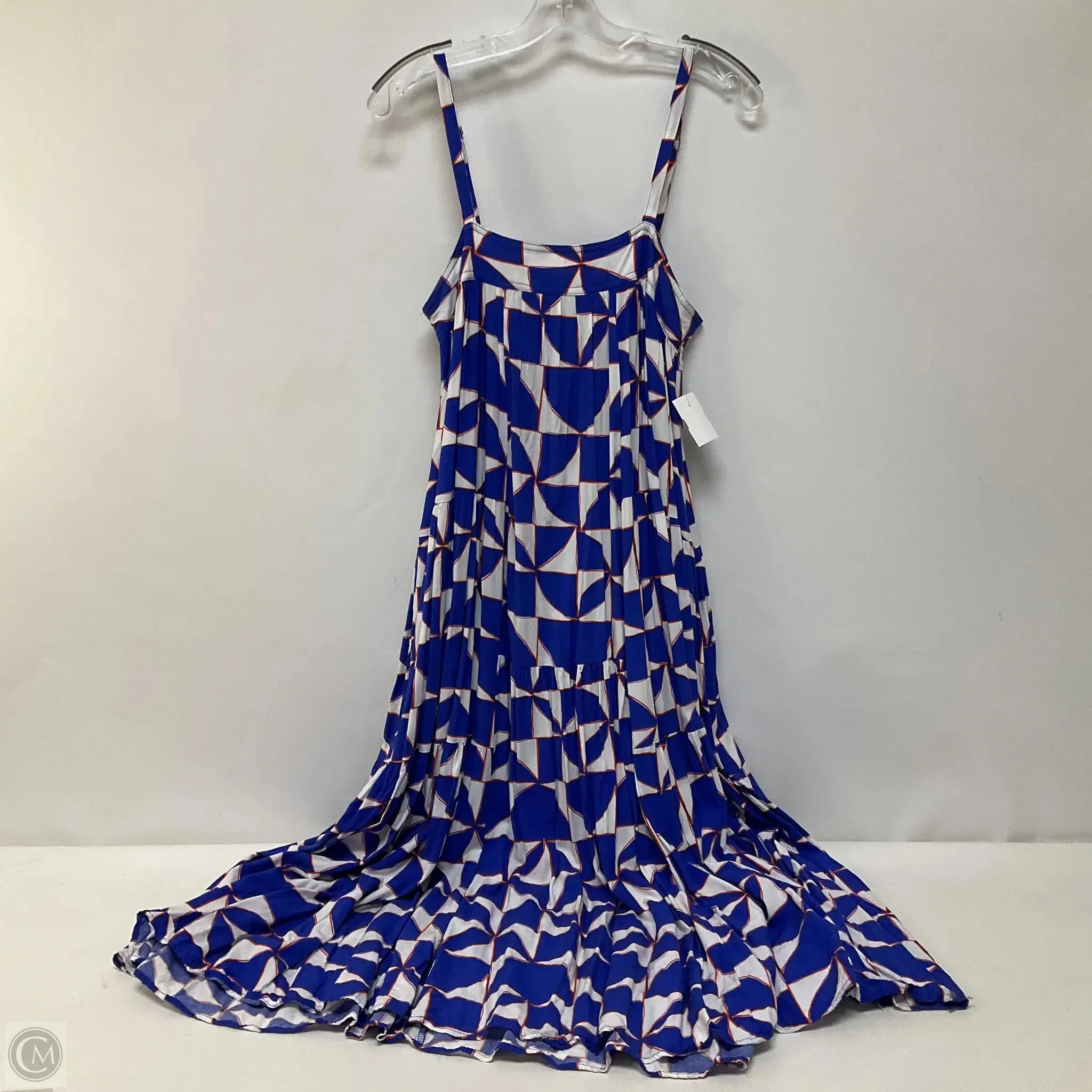 Dress Casual Maxi By Cmc In Blue & White, Size: S