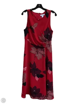 Dress Casual Midi By Liz Claiborne In Red, Size: L