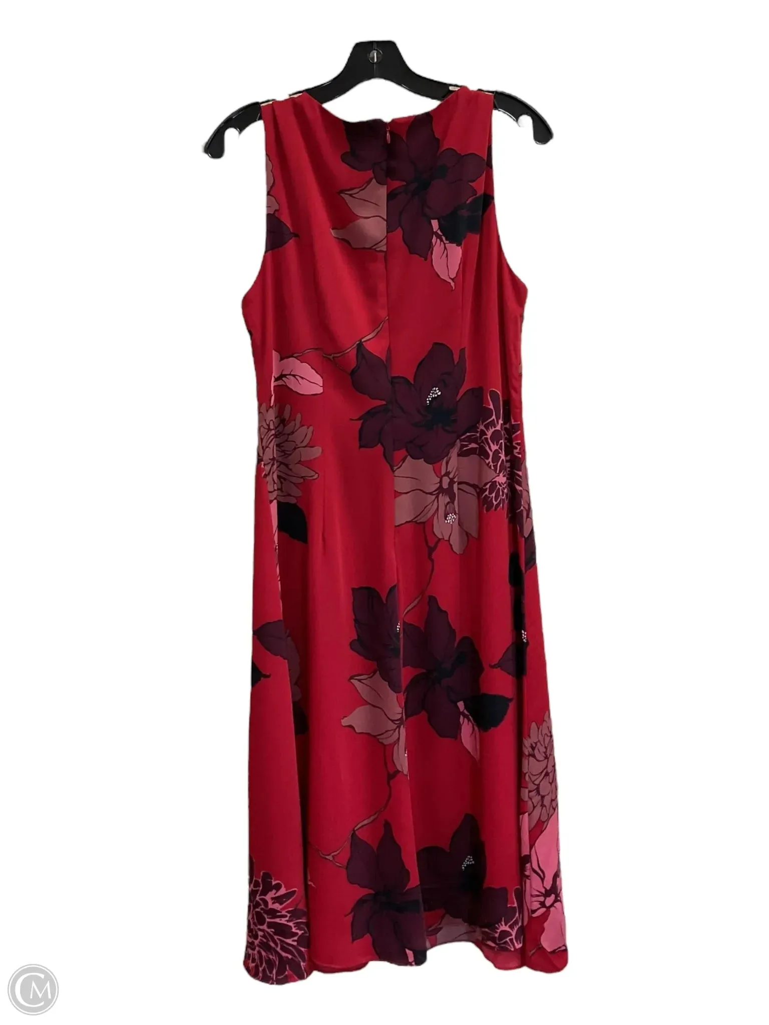 Dress Casual Midi By Liz Claiborne In Red, Size: L