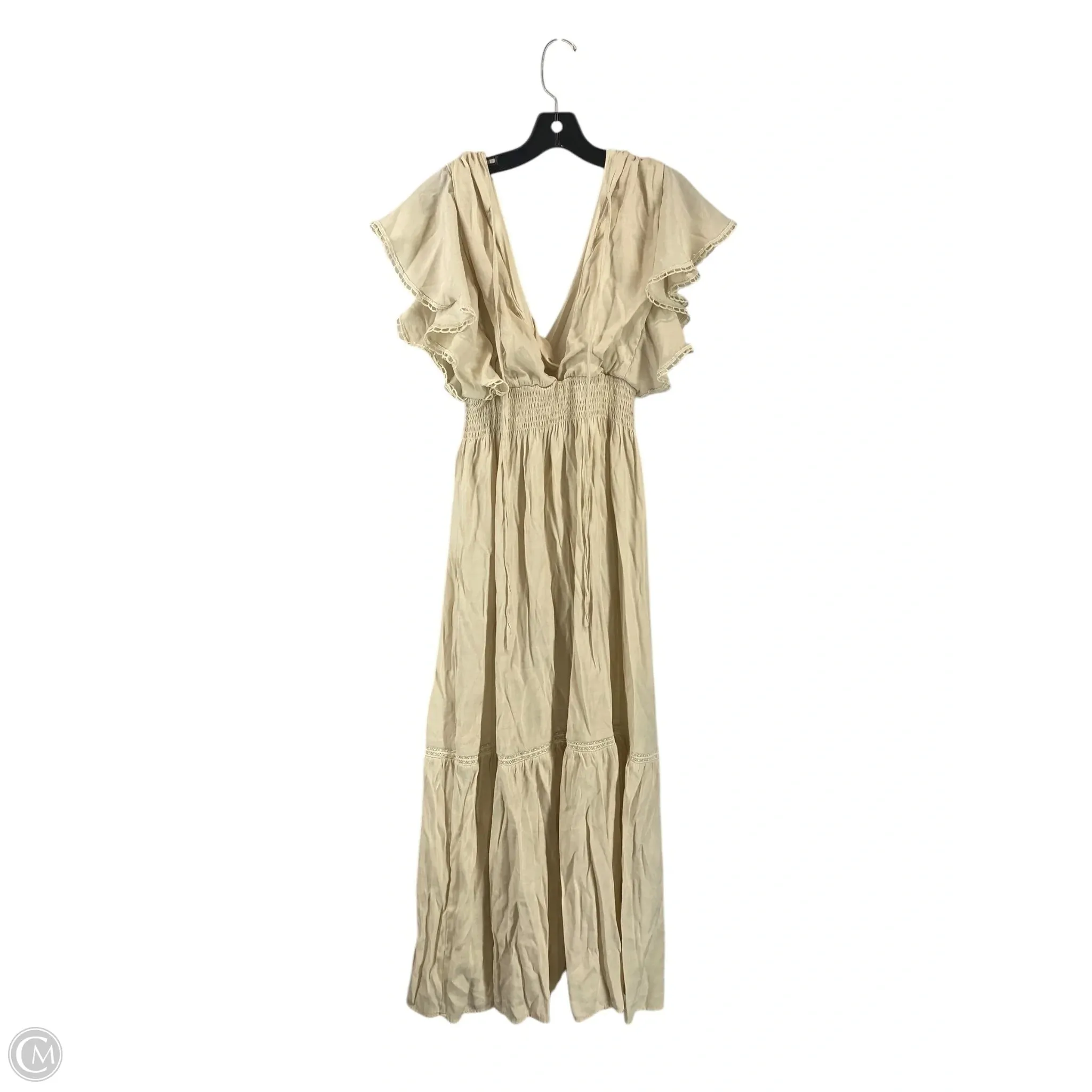 Dress Party Long By Clothes Mentor In Cream, Size: M