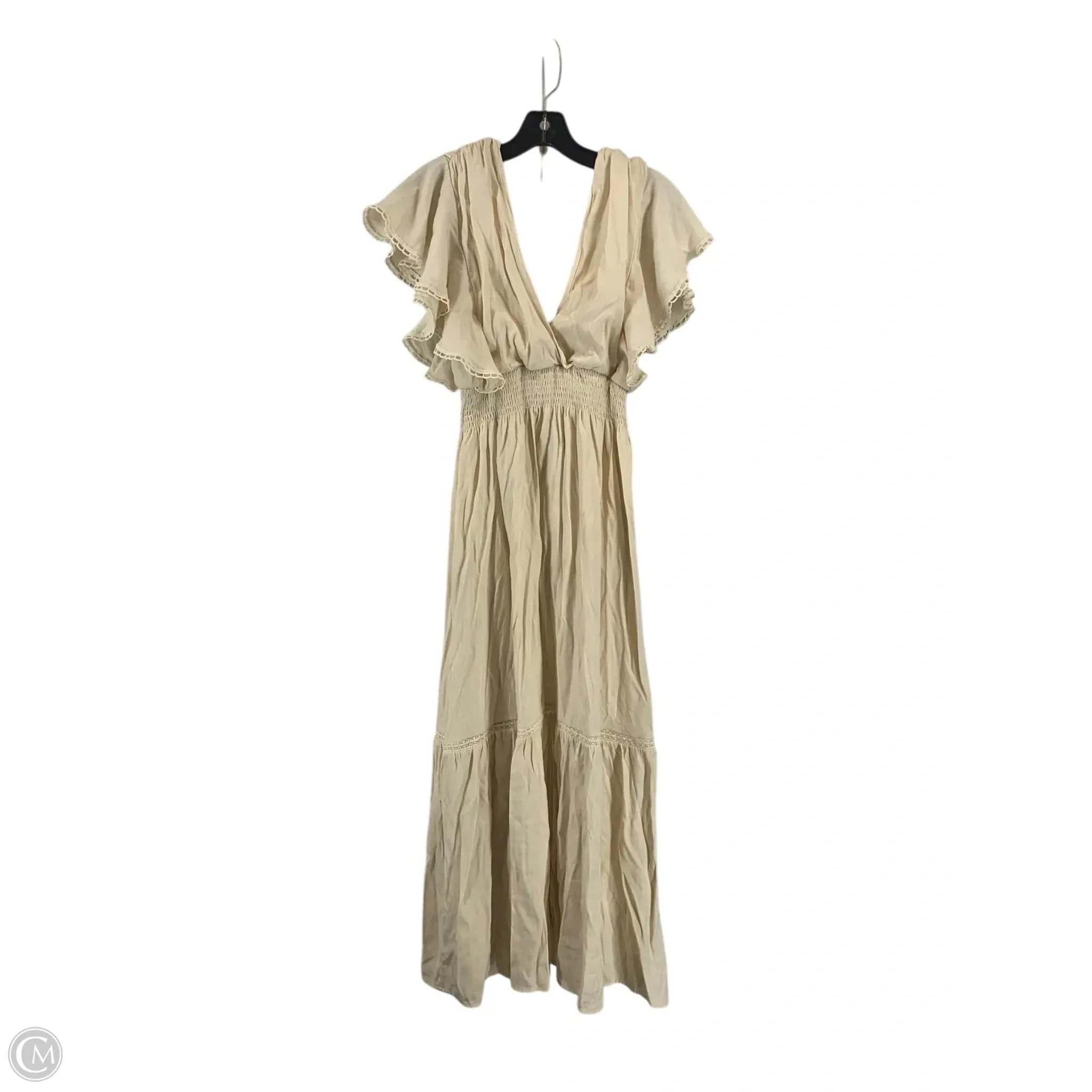 Dress Party Long By Clothes Mentor In Cream, Size: M