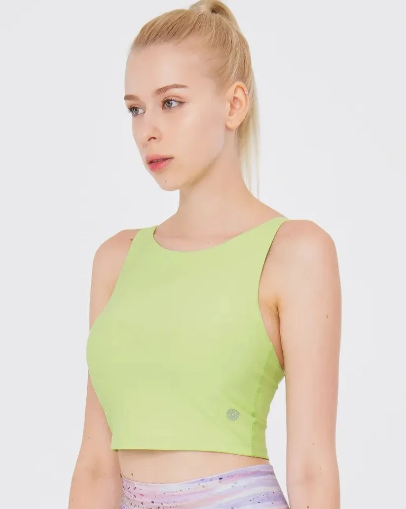 easyoga Lespiro Double Strap X Cropped Tank - G35 Melon Green