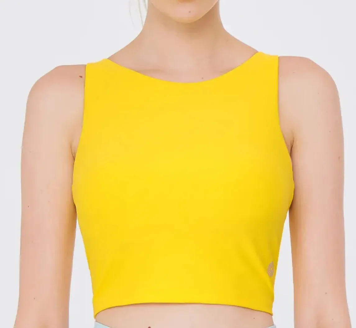 easyoga Lespiro Double Strap X Cropped Tank - Y8 Banana Cream