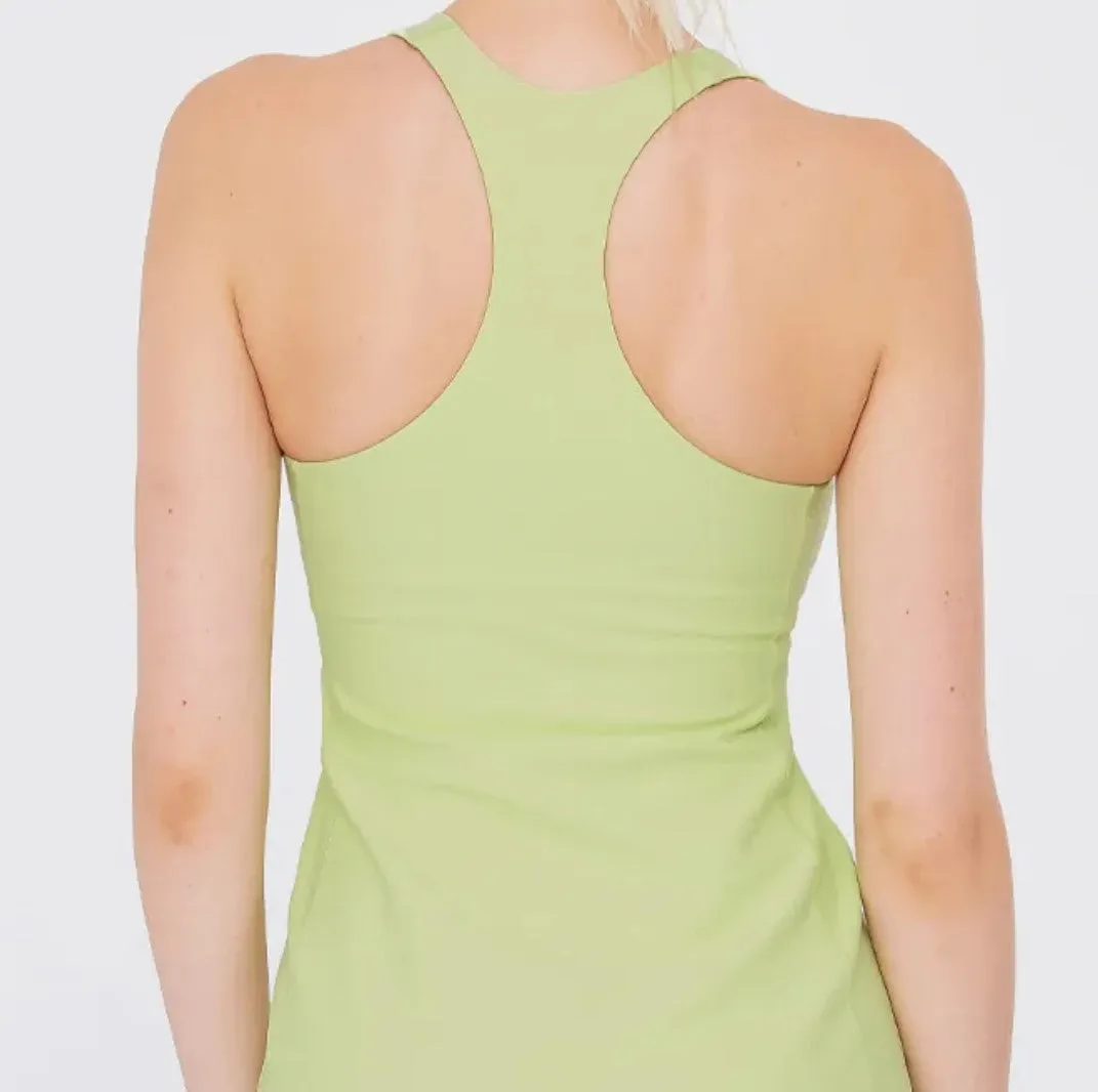 easyoga Lespiro Pentagram Collar Tank - G35 Melon Green