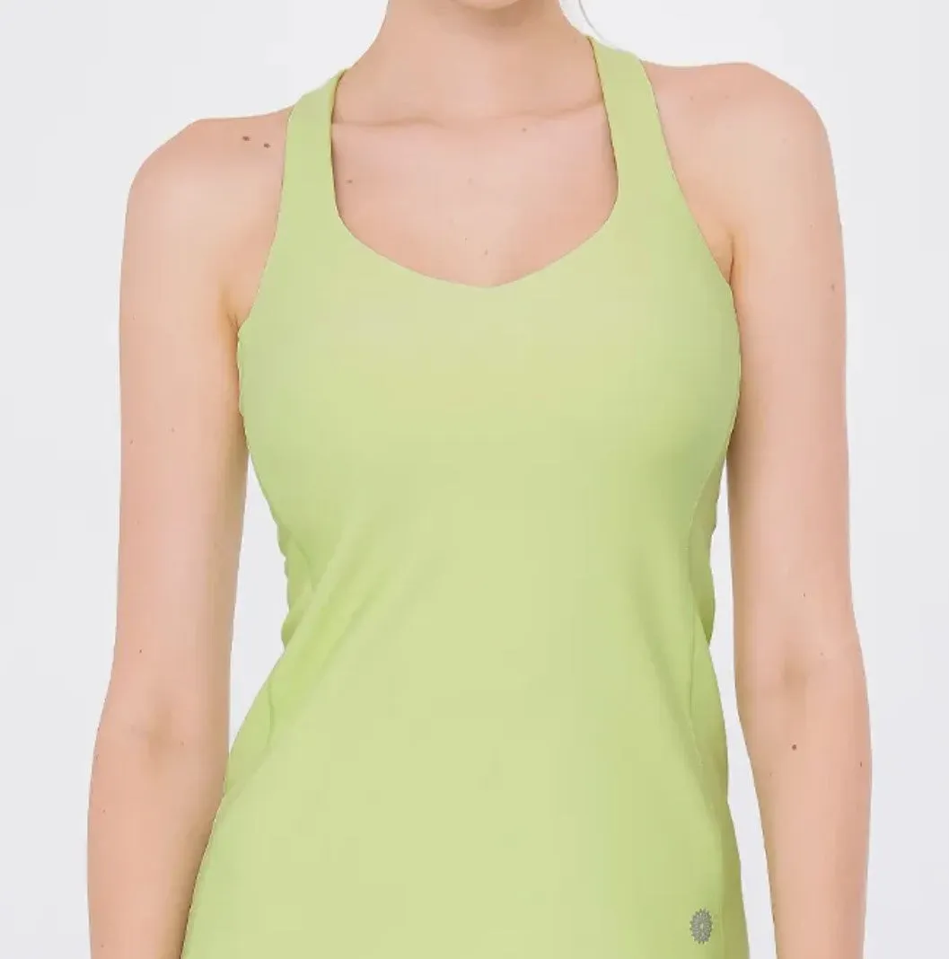 easyoga Lespiro Pentagram Collar Tank - G35 Melon Green