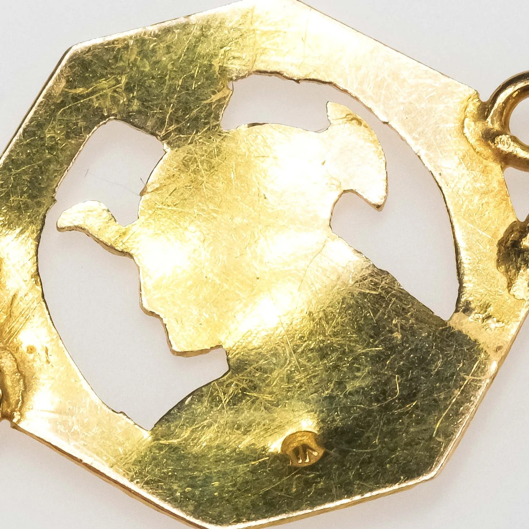 Egyptian Motif Link 7.75" Bracelet in 18K Yellow Gold