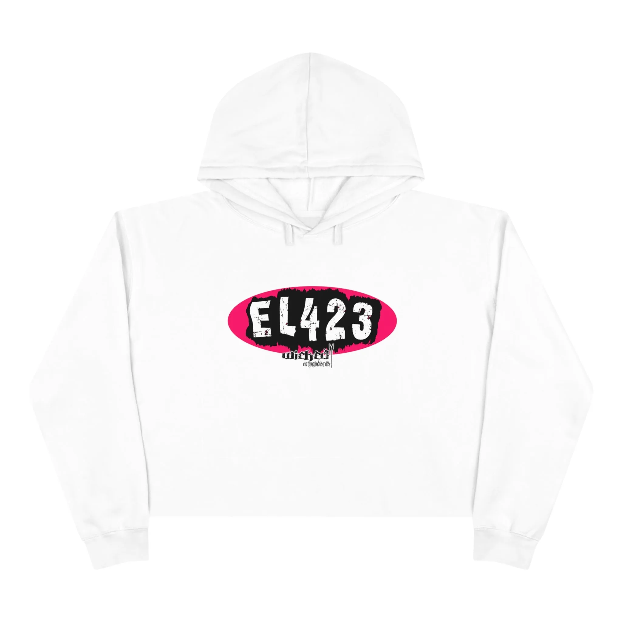EL 423 Alternative Hot Pink/White Crop Hoodie