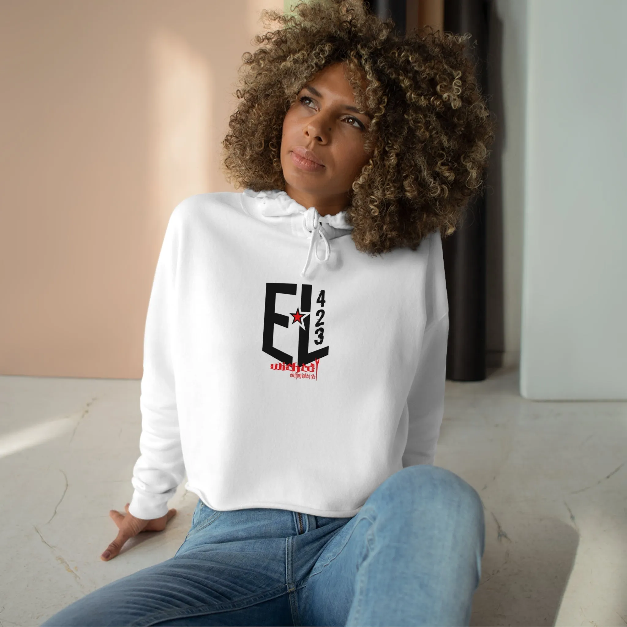 EL423 Electric 3D Black/ /Crop Hoodie