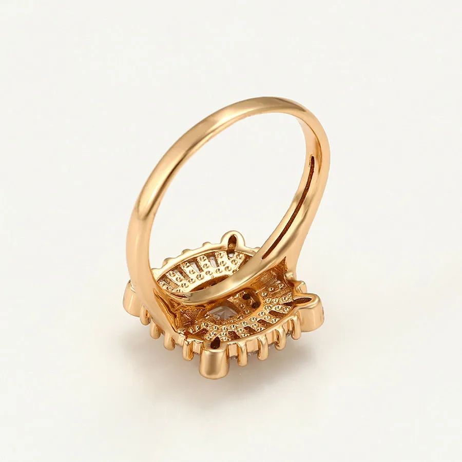 Elegant 18k Gold Plated CZ Diamond Ring