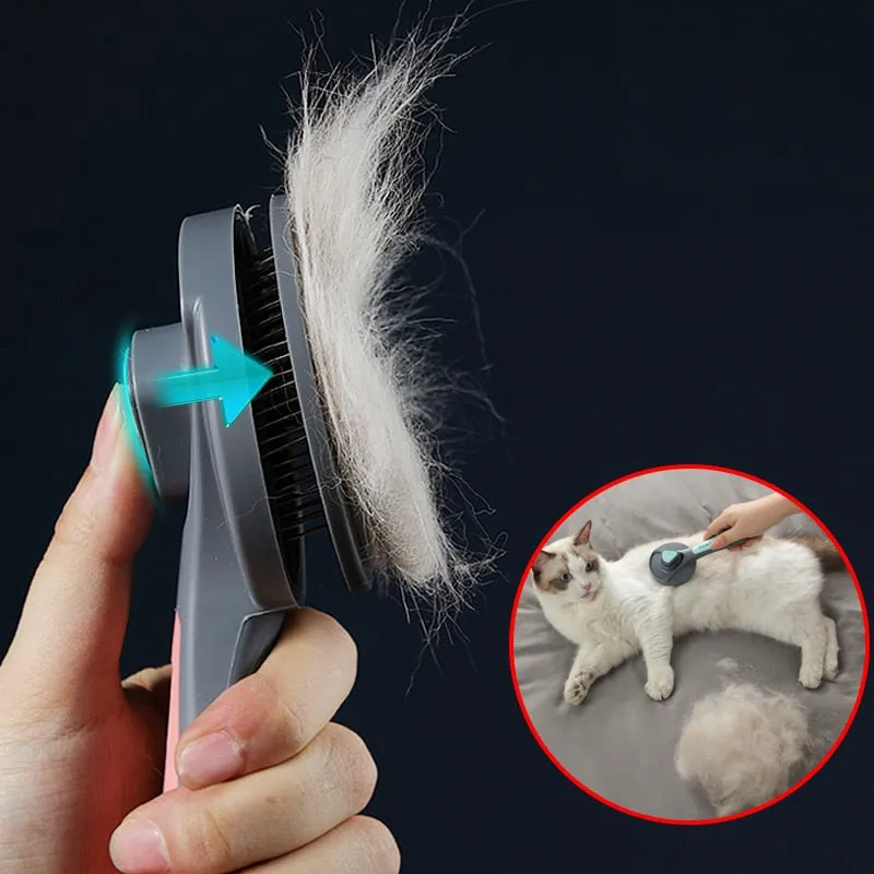 Elegant Cat Dog Self-Cleaning Needle Hair Cleaner Comb