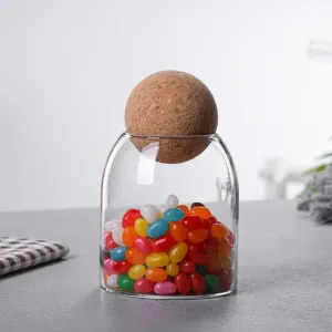 Elegant Glass Storage Jars with Cork Lids