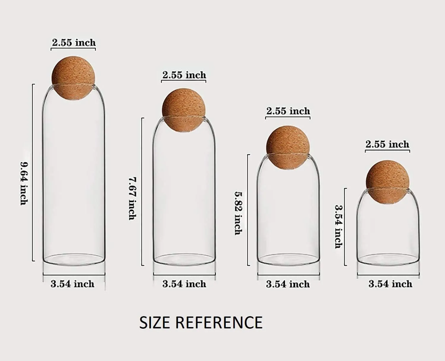 Elegant Glass Storage Jars with Cork Lids