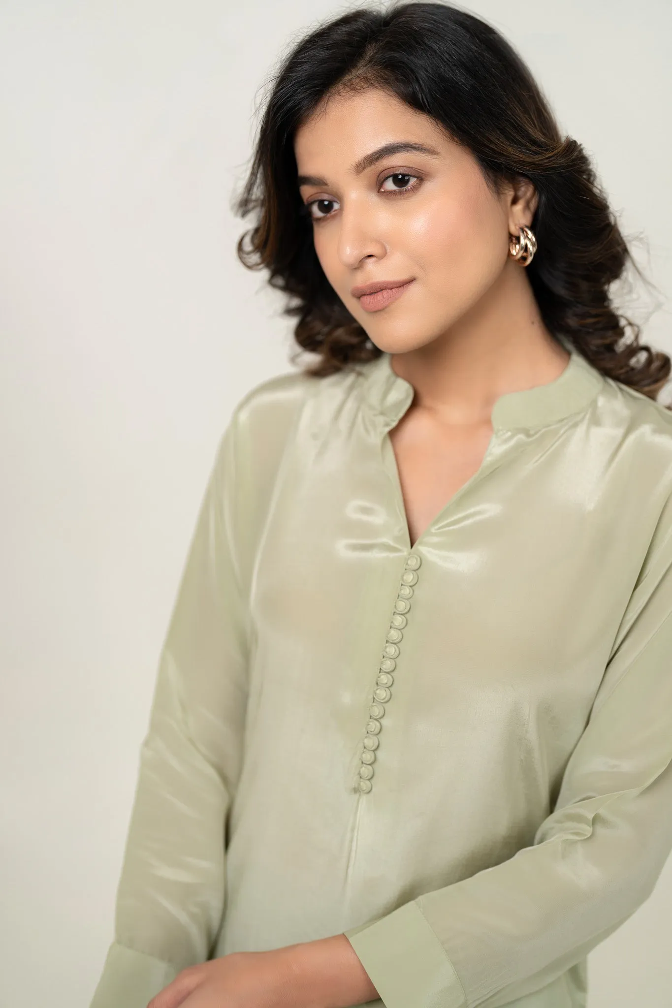 Elegant Pista Green Kurta Set
