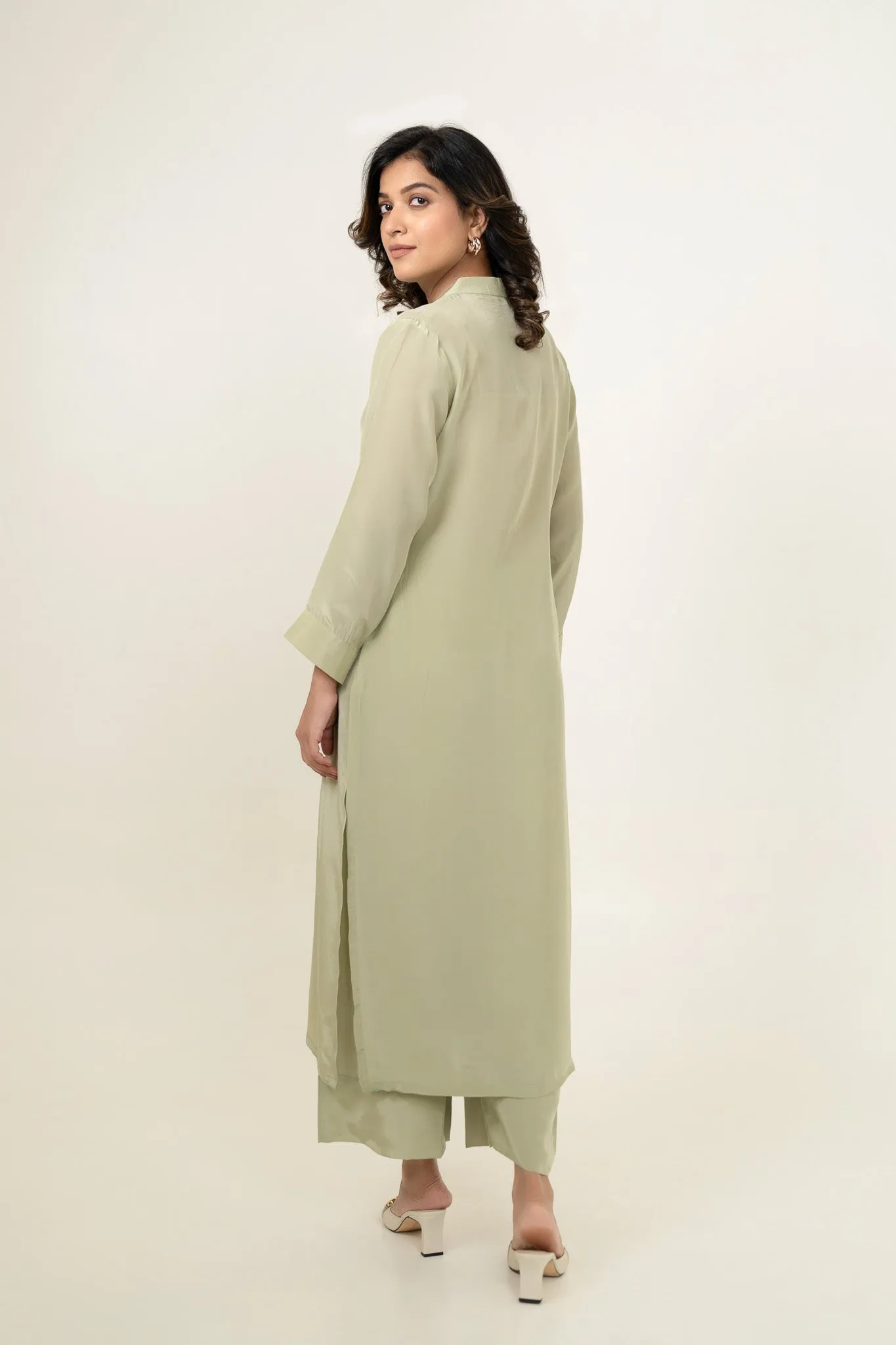 Elegant Pista Green Kurta Set
