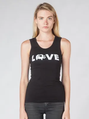 Elephant Love Black Tank Top