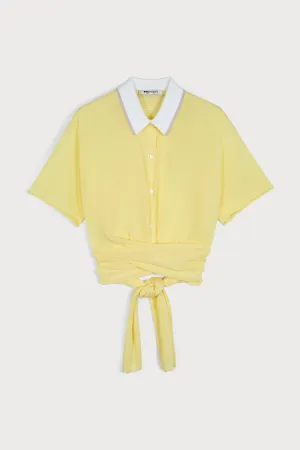 ENCHANTED POLO TOP IN PALE YELLOW