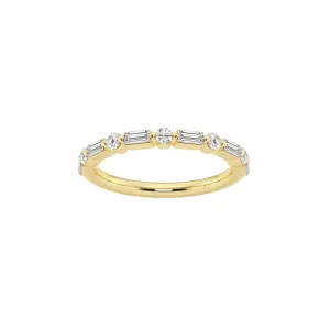 Erin Diamond Baguette and Round Ring